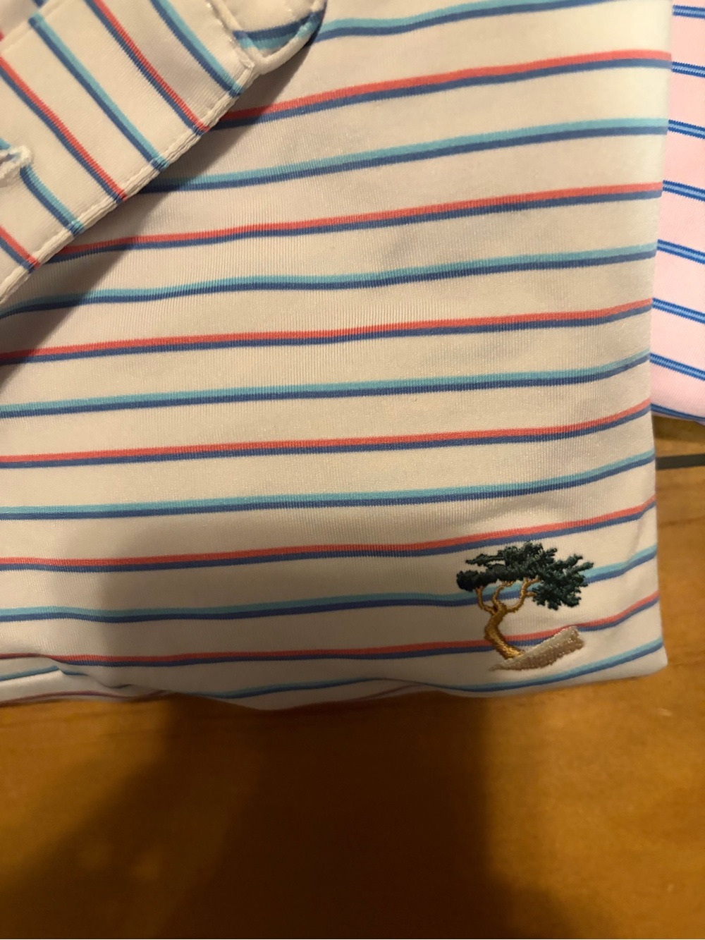 DRIFTWOOD Carlton Woods Striped Golf Polo Tops in Blue, Pink, White 3 pack Large - Picture 3 of 6